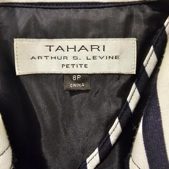 8P Tahari Arthur S. Levine Navy Striped Jacket - Picture 2 of 4